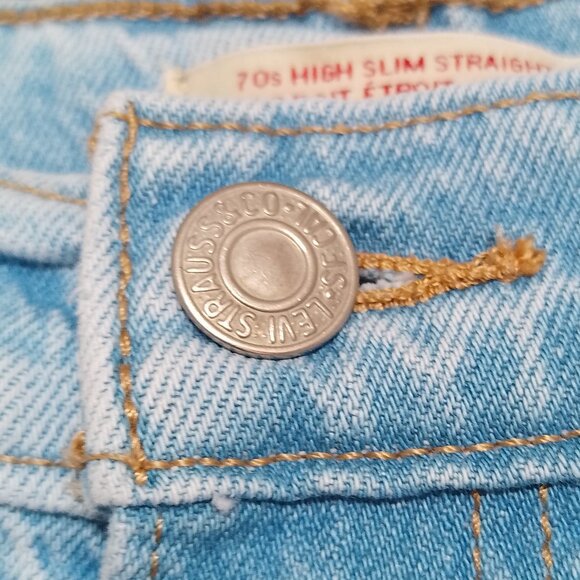 Levi’s Womens’ Jeans, Light Blue Wash, 70’s High Slim Straight, Sz. 30 - Picture 9 of 16